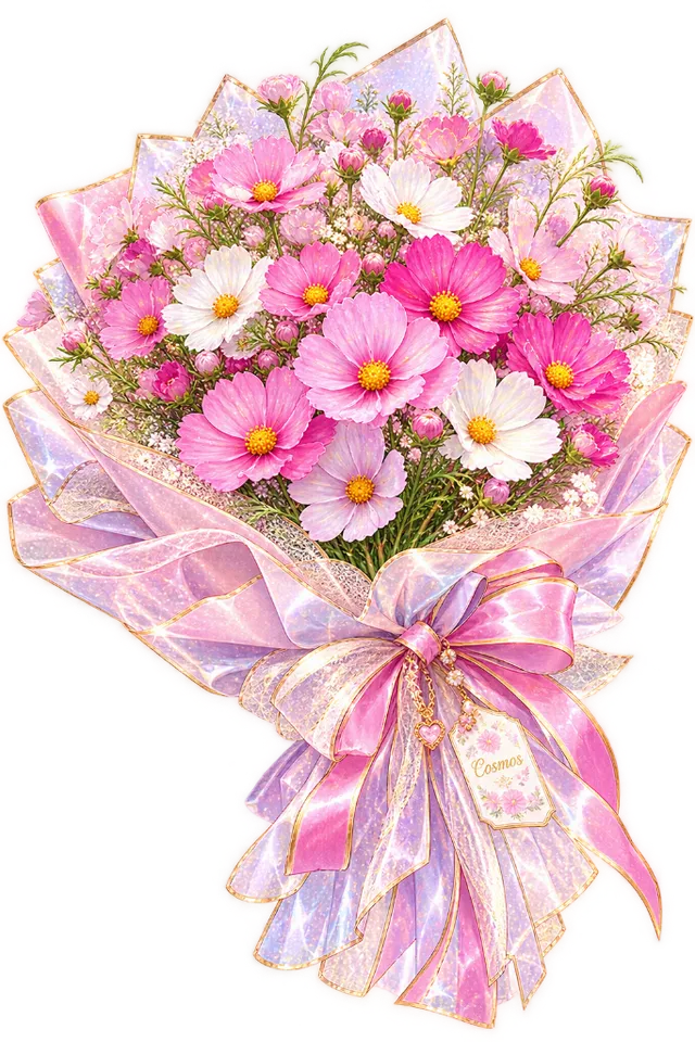 たくさんの秋桜の花束