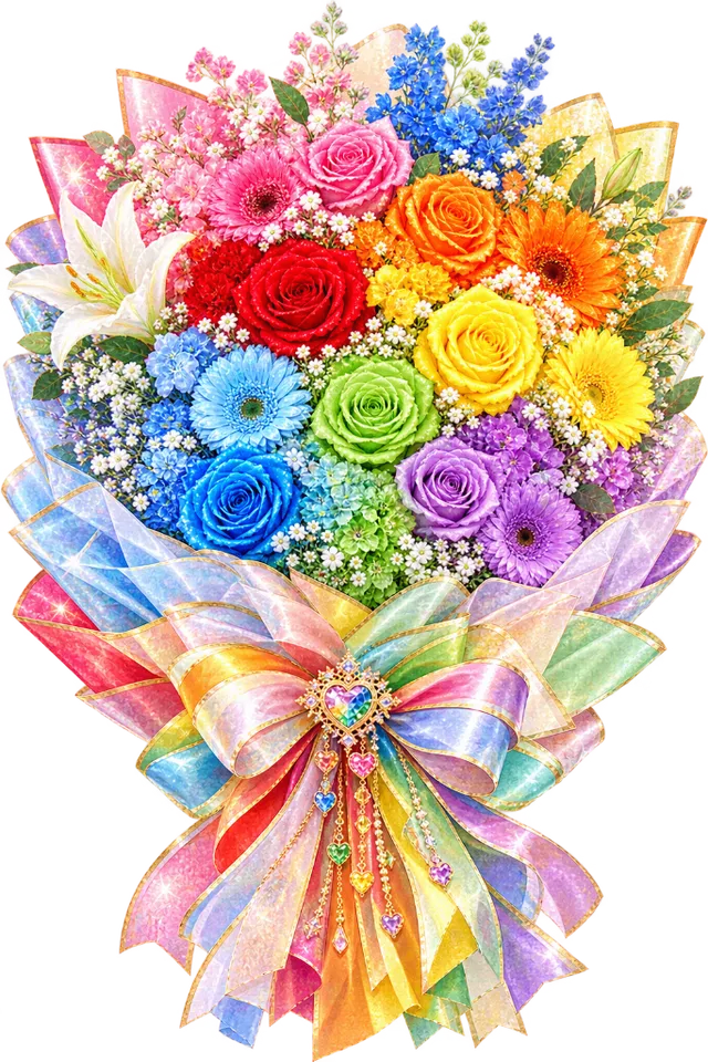 虹色の花束