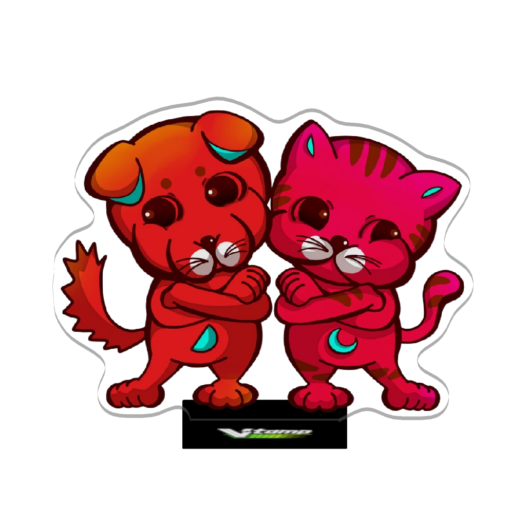 3Dアクリルスタンド(赤犬赤猫)