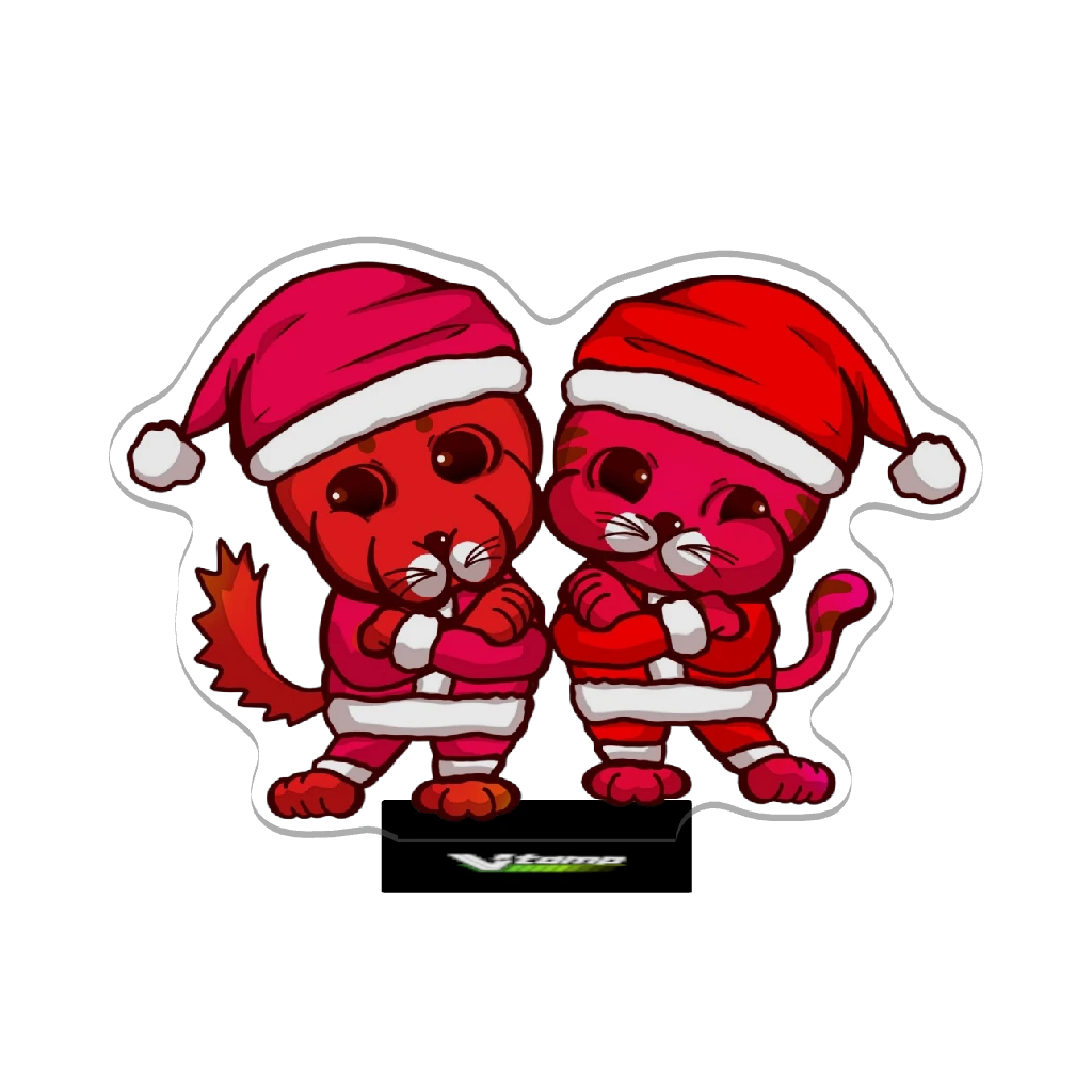 3Dアクリルスタンド(赤犬赤猫_クリスマスver)