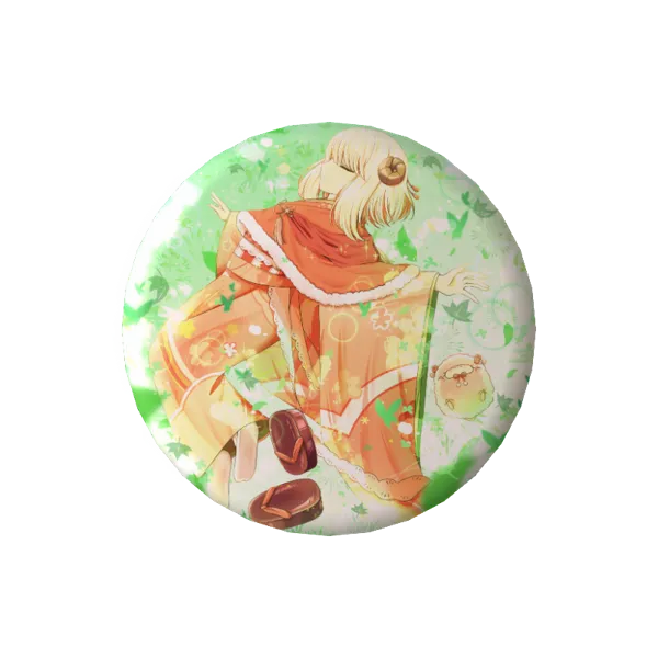 ひつじの缶バッジ(ひつじと緑のぬくもり)