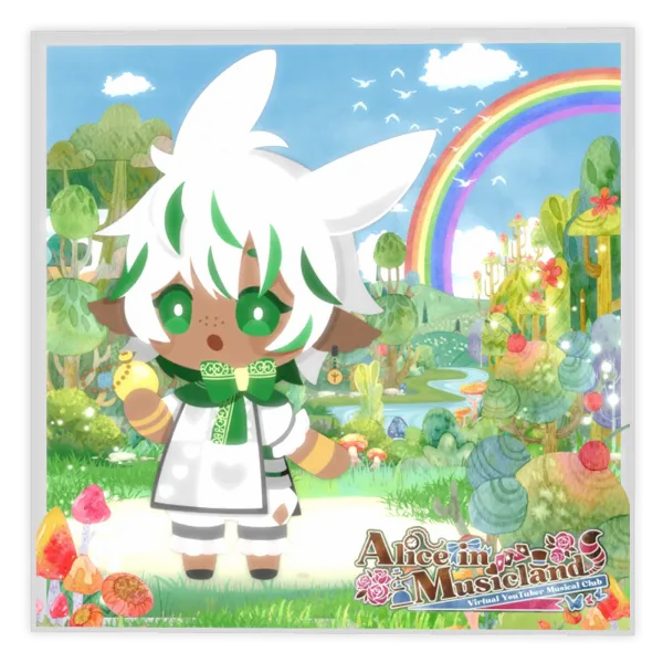 3Dアクリルブロック( Vミュージカル部 - ちゅんちゅんこやぎ【白うさぎ】)
