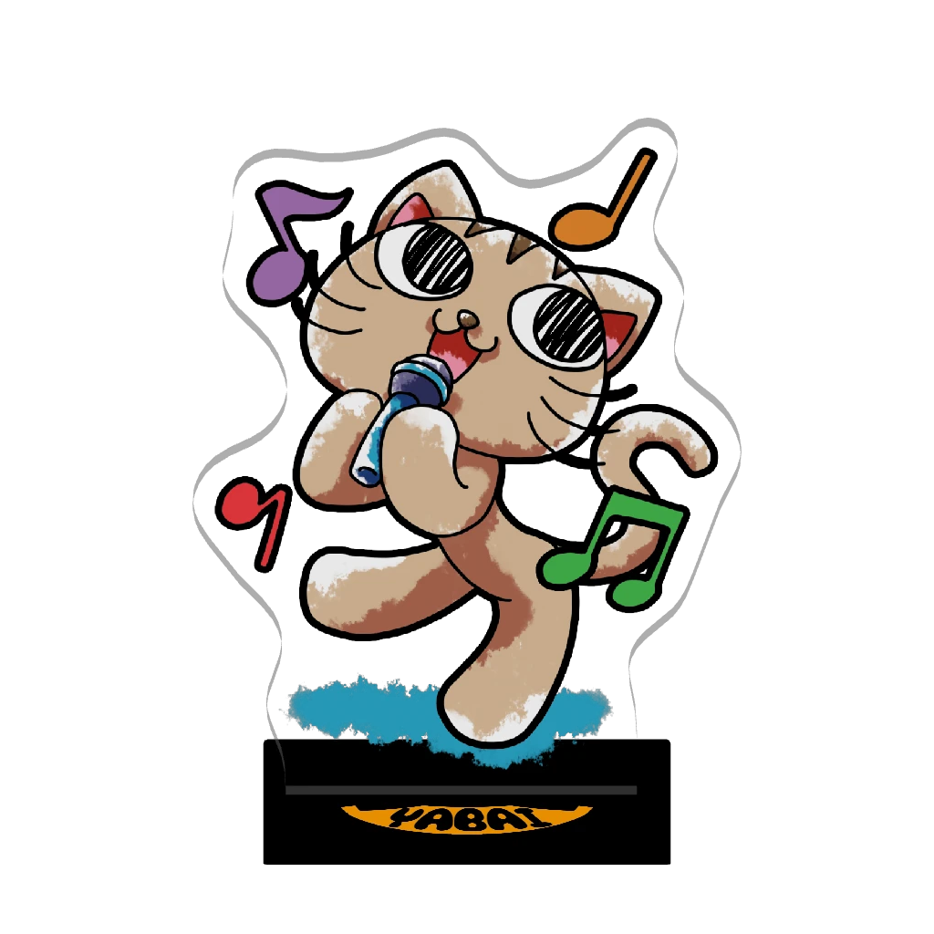 3Dアクリルスタンド（たかはぎ(やばい顔の猫)）おうたうたうやばい顔の猫3Dアクリルスタンド