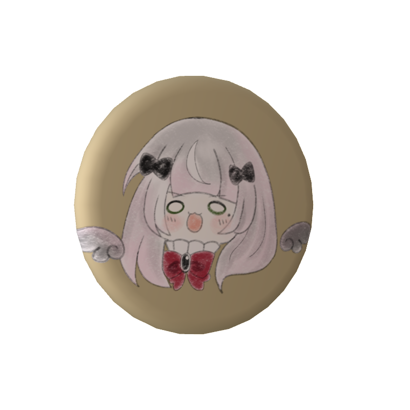 メアリの缶バッジにっこり