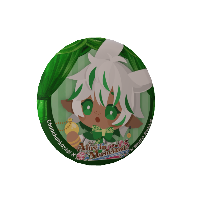 3D缶バッジA( Vミュージカル部 - ちゅんちゅんこやぎ【白うさぎ】)