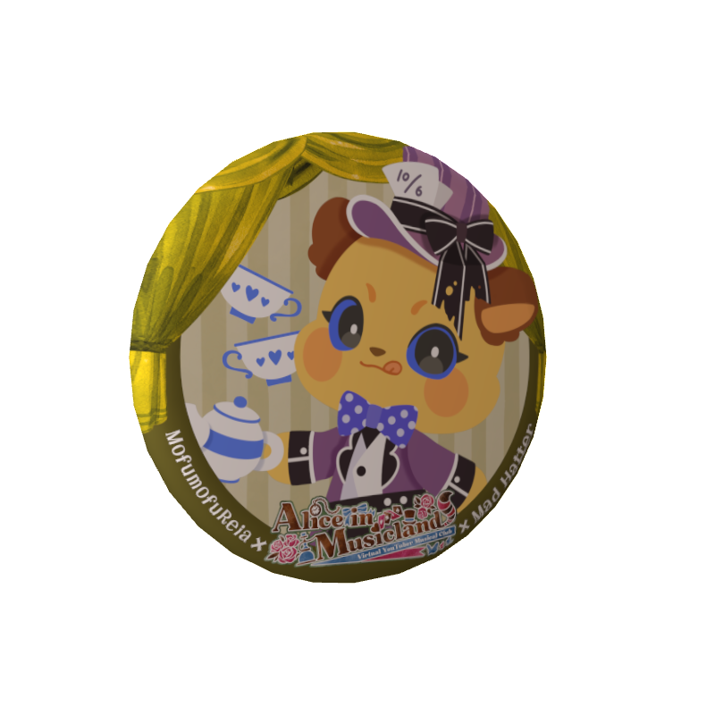 3D缶バッジA( Vミュージカル部 - もふもふれいあ【マッドハッター】)