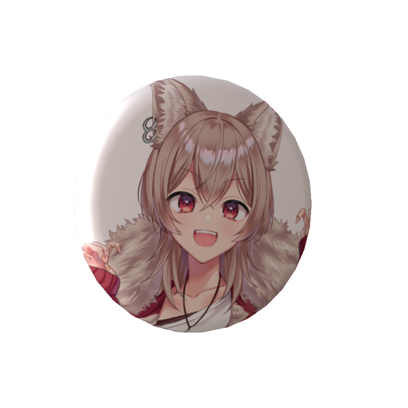 倖狼キリの缶バッジ初期立ち絵キリちゃん（ノーマル）