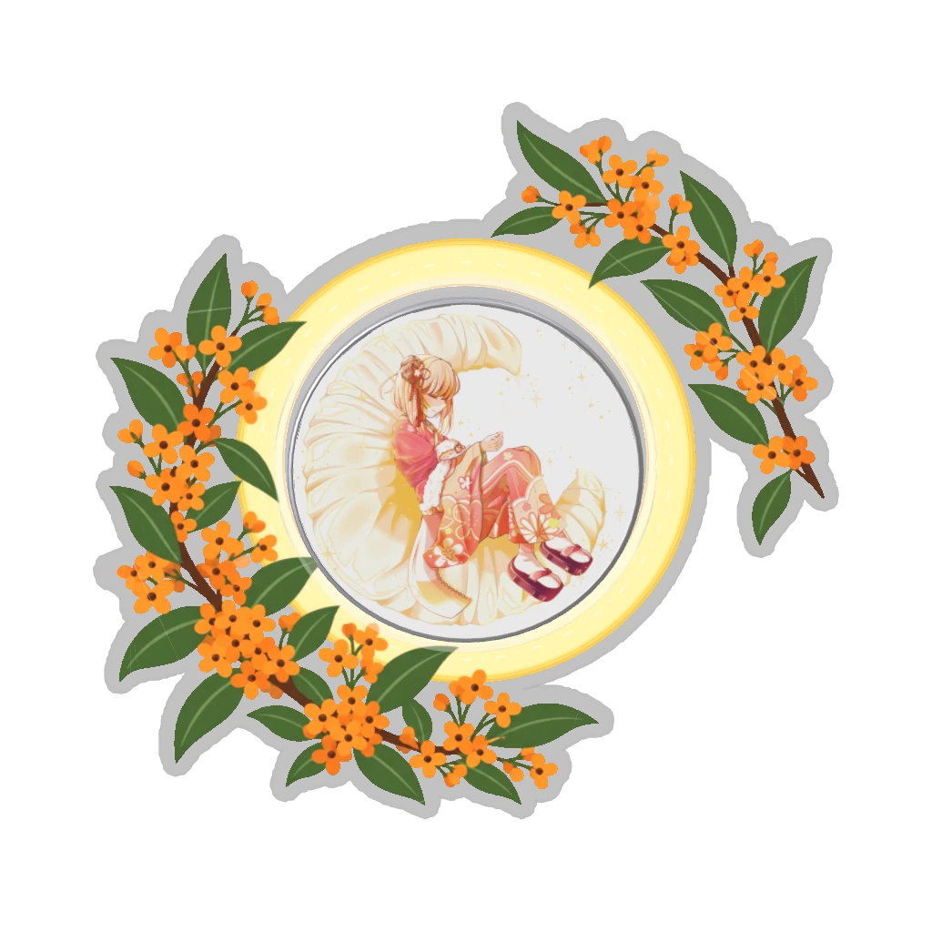 ひつじの缶バッジ推しと季節の花 10月・金木犀