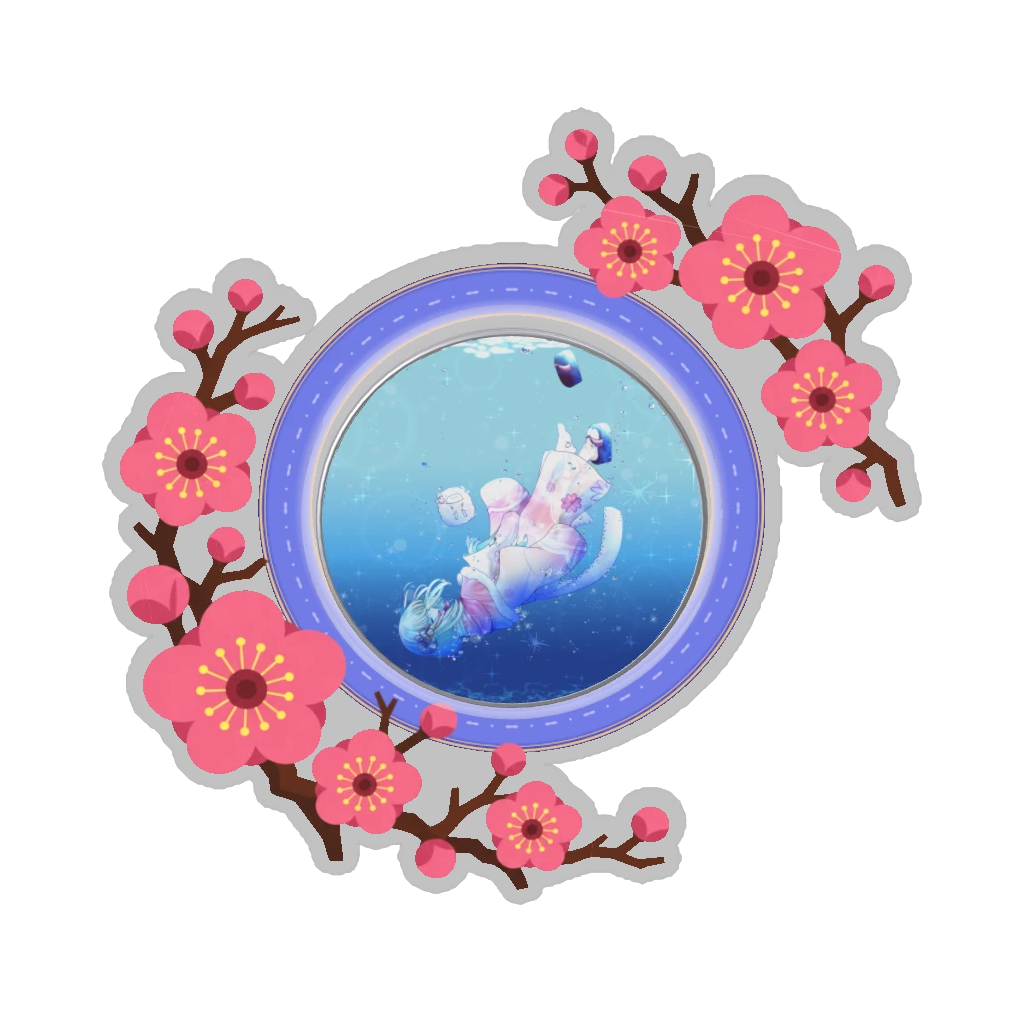 ひつじの缶バッジ推しと季節の花 2月・梅