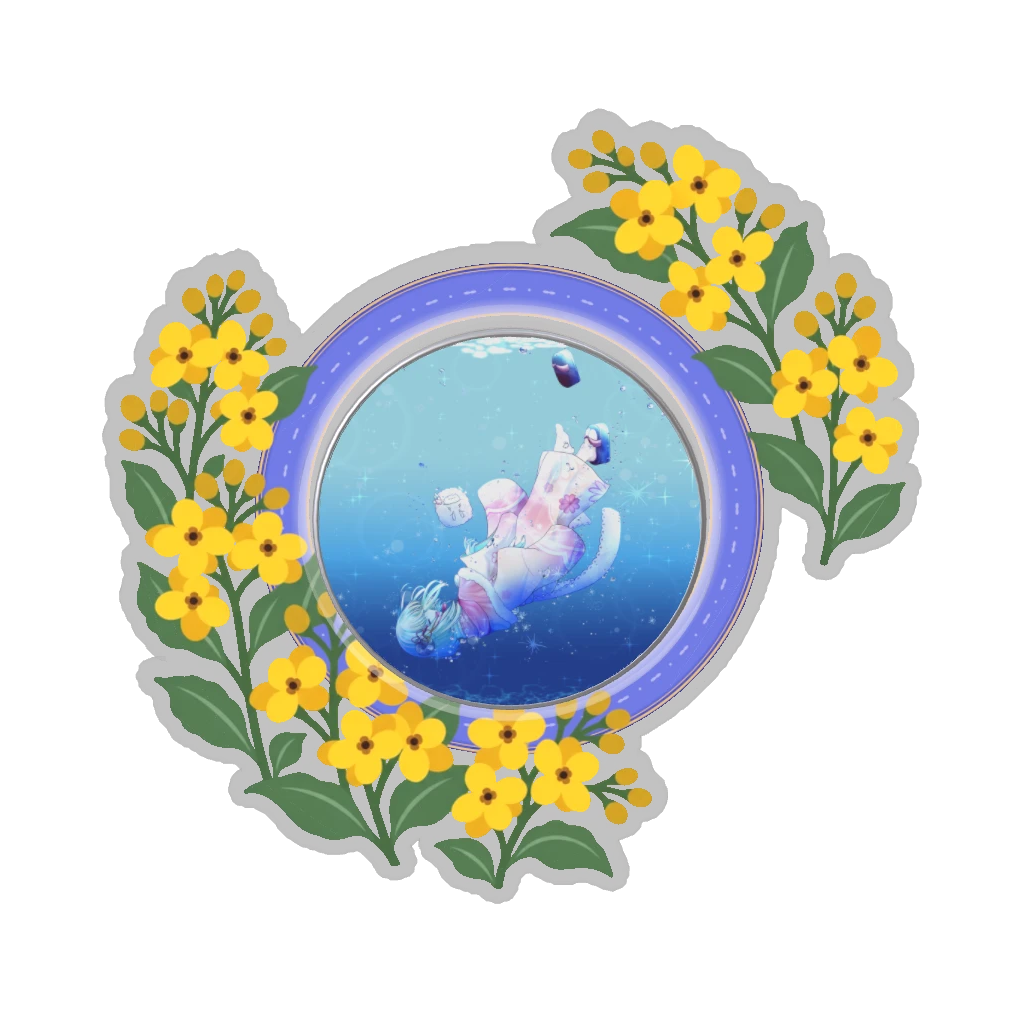 ひつじの缶バッジ推しと季節の花 3月・菜の花
