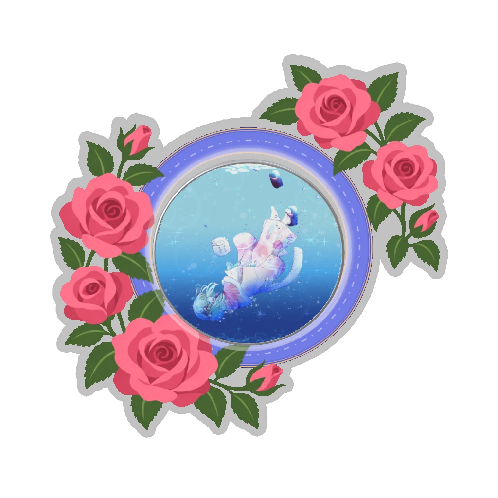 ひつじの缶バッジ推しと季節の花 5月・バラ
