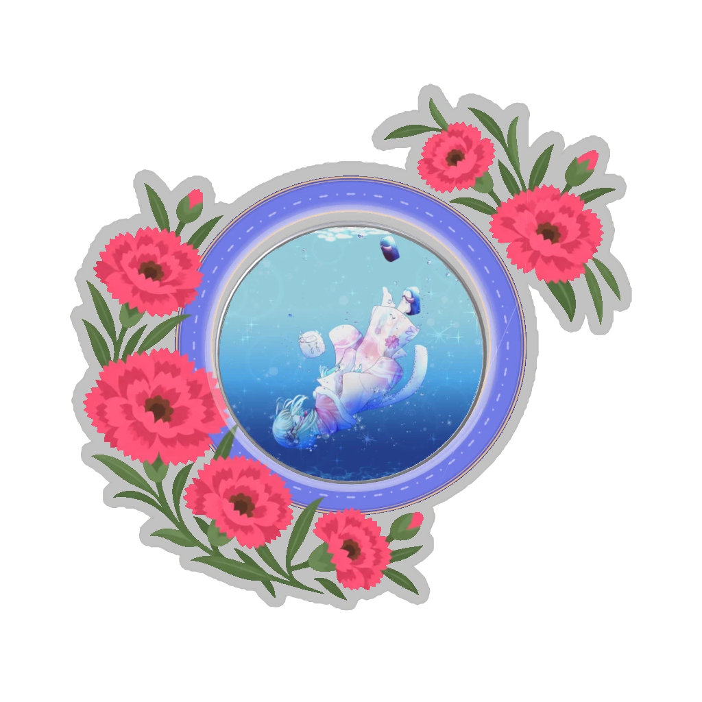 ひつじの缶バッジ推しと季節の花 5月・カーネーション