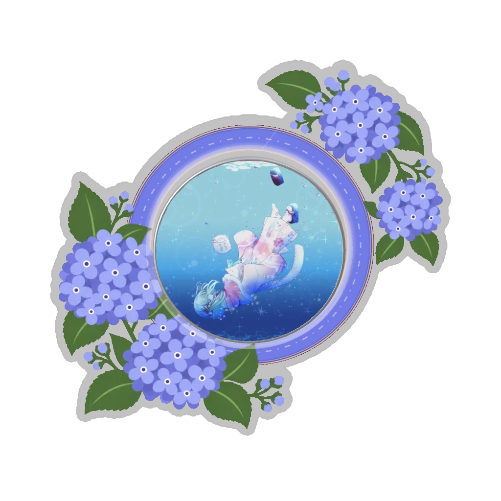 ひつじの缶バッジ推しと季節の花 6月・紫陽花
