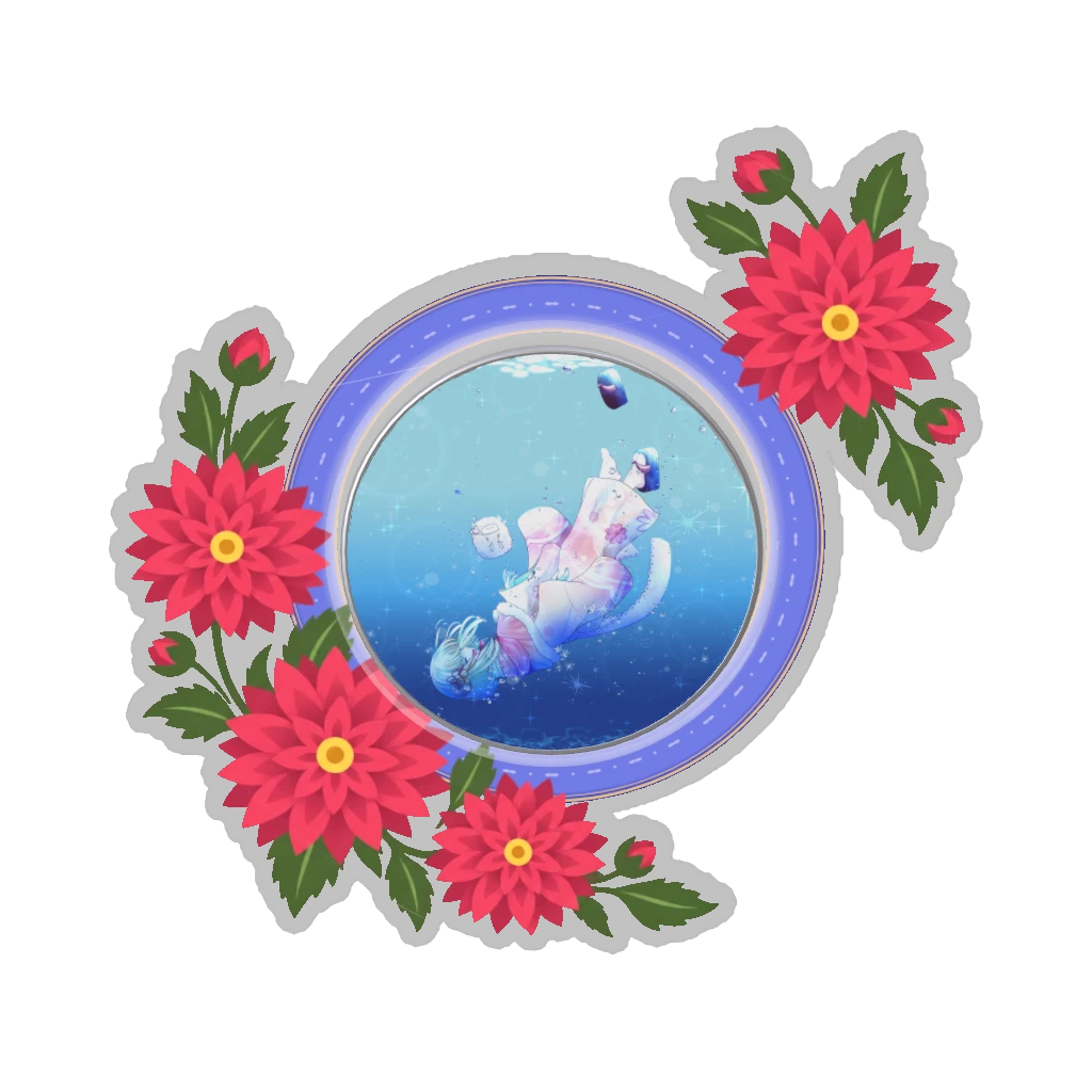 ひつじの缶バッジ推しと季節の花 9月・ダリア