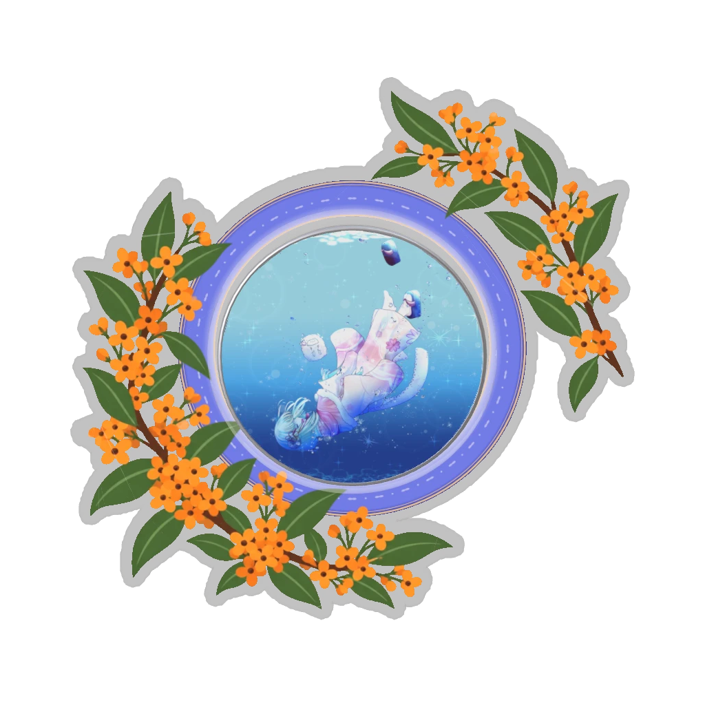 ひつじの缶バッジ推しと季節の花 10月・金木犀