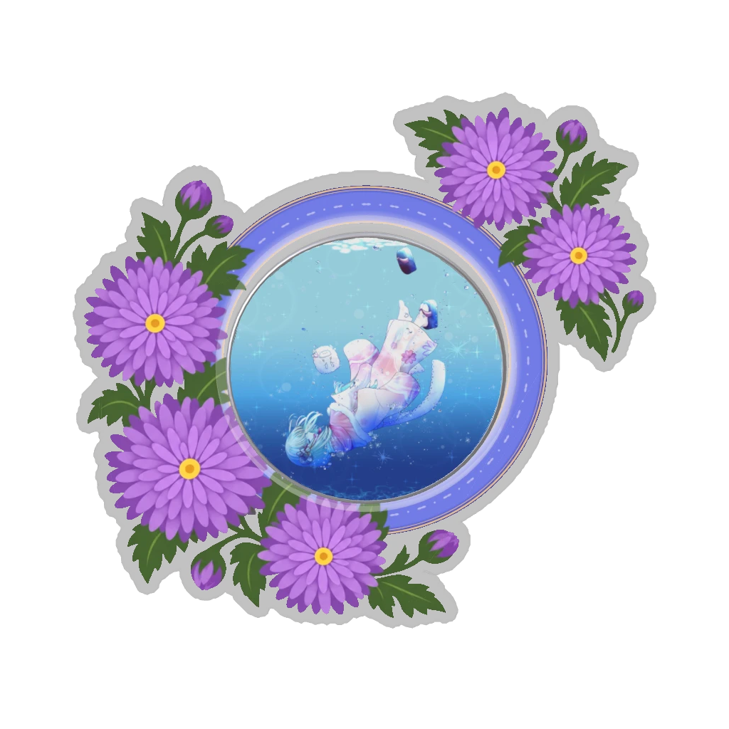 ひつじの缶バッジ推しと季節の花 11月・菊