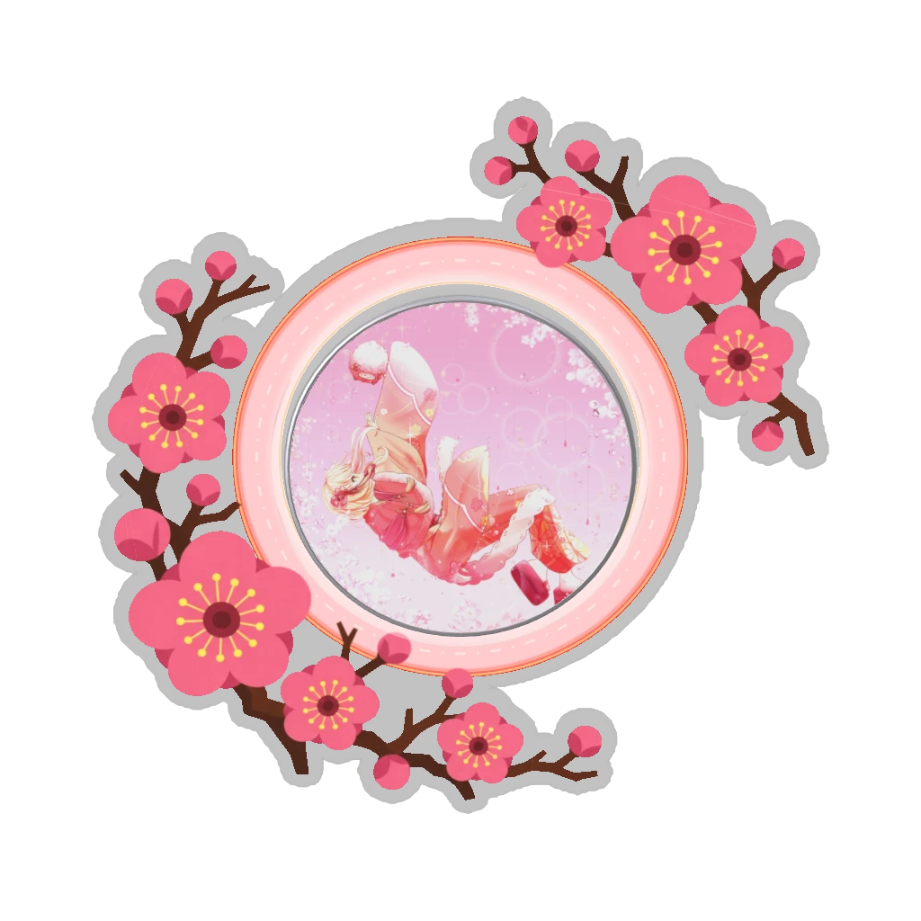 ひつじの缶バッジ推しと季節の花 2月・梅