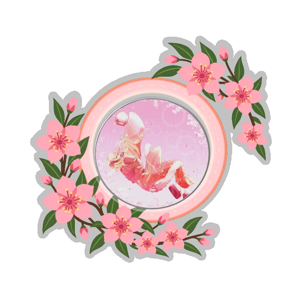 ひつじの缶バッジ推しと季節の花 3月・桃の花