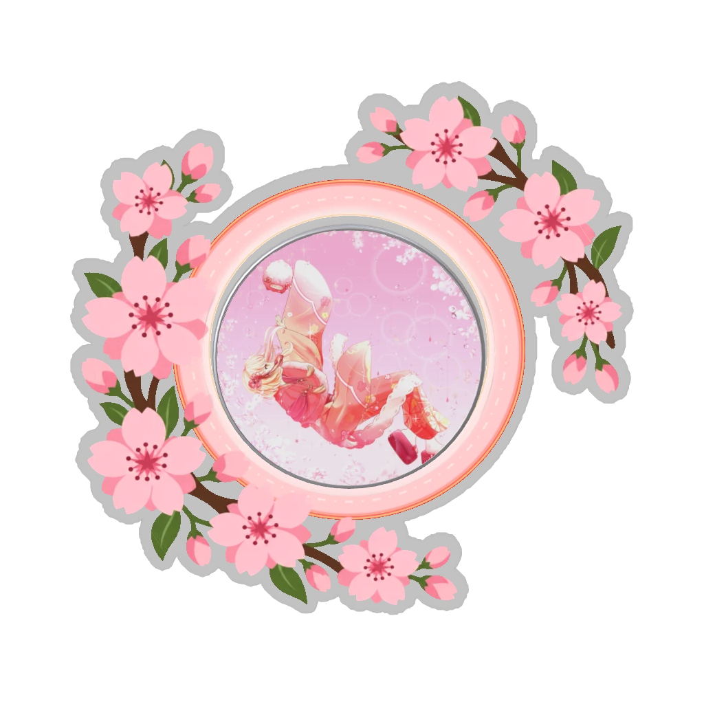ひつじの缶バッジ推しと季節の花 4月・桜