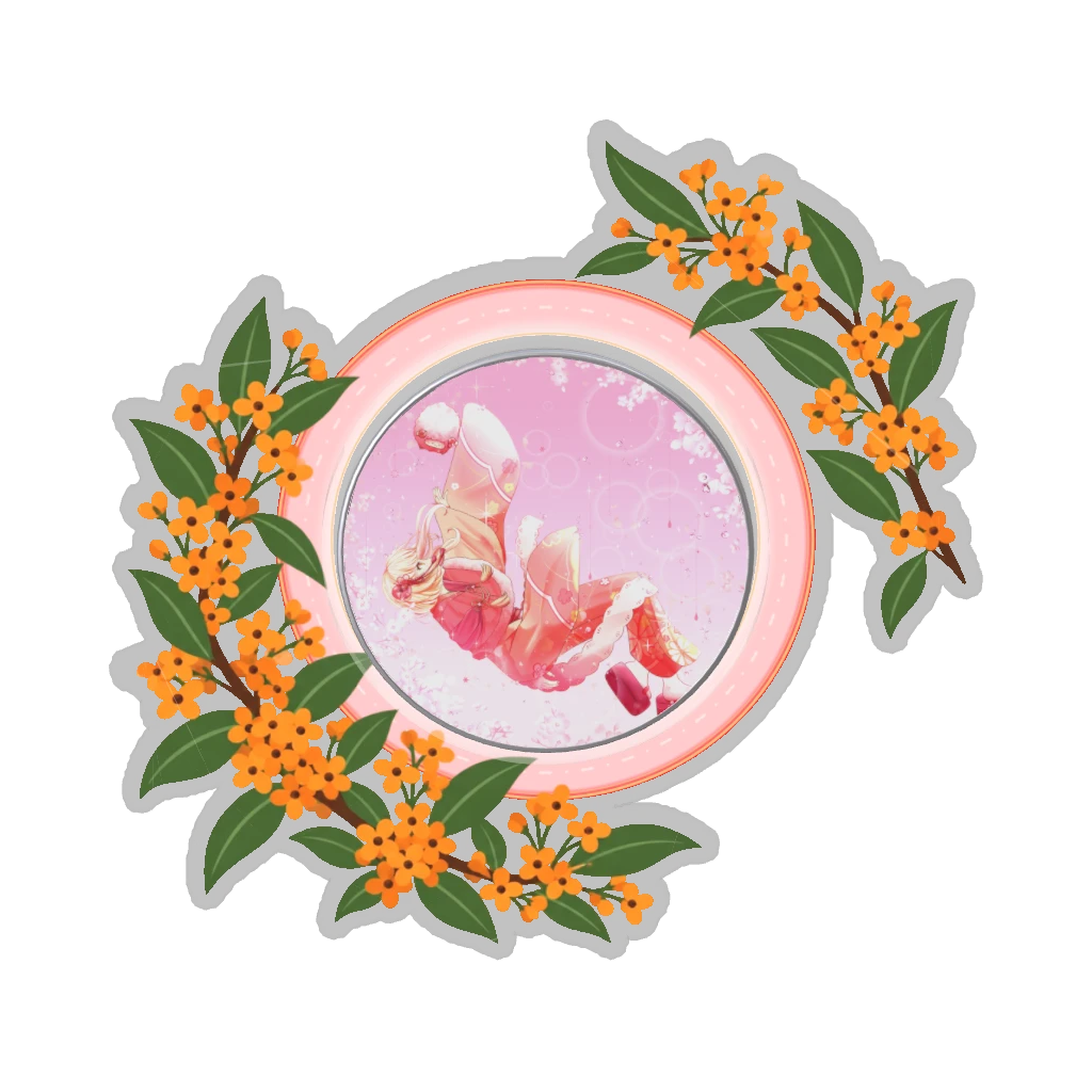 ひつじの缶バッジ推しと季節の花 10月・金木犀