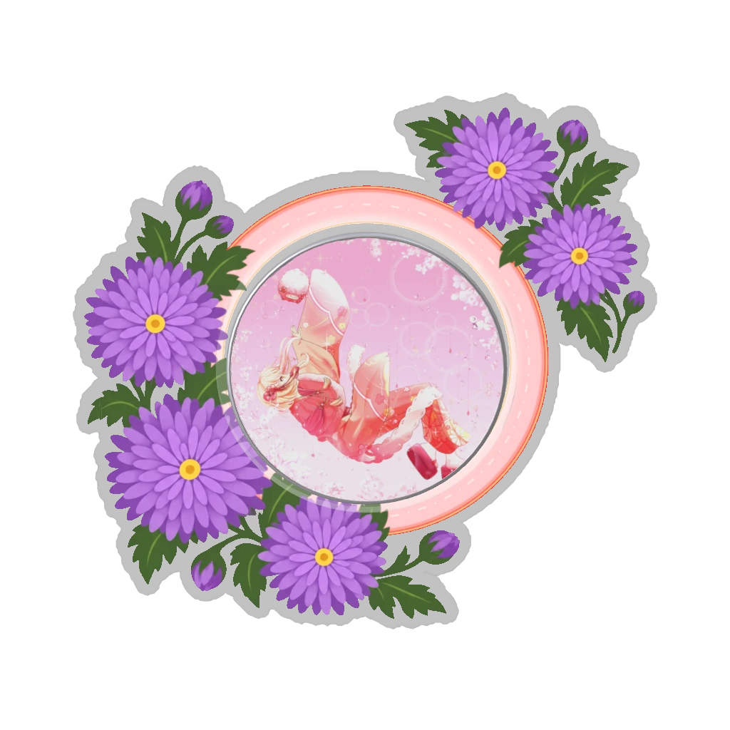 ひつじの缶バッジ推しと季節の花 11月・菊