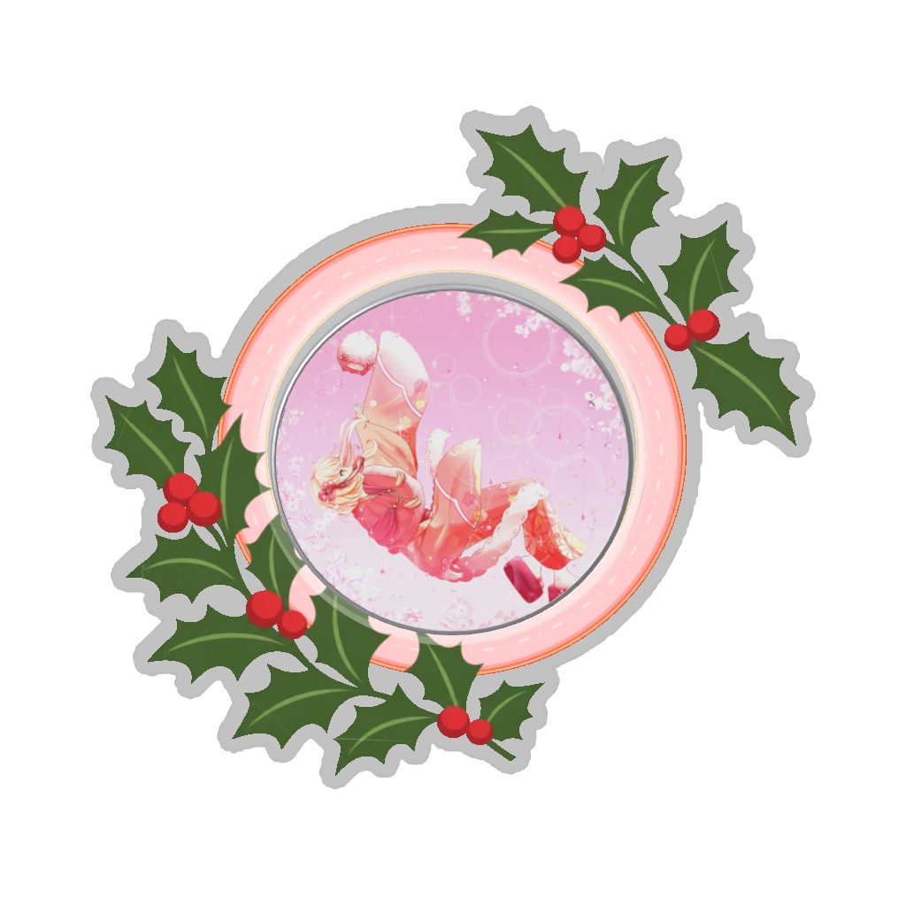 ひつじの缶バッジ推しと季節の花 12月・柊
