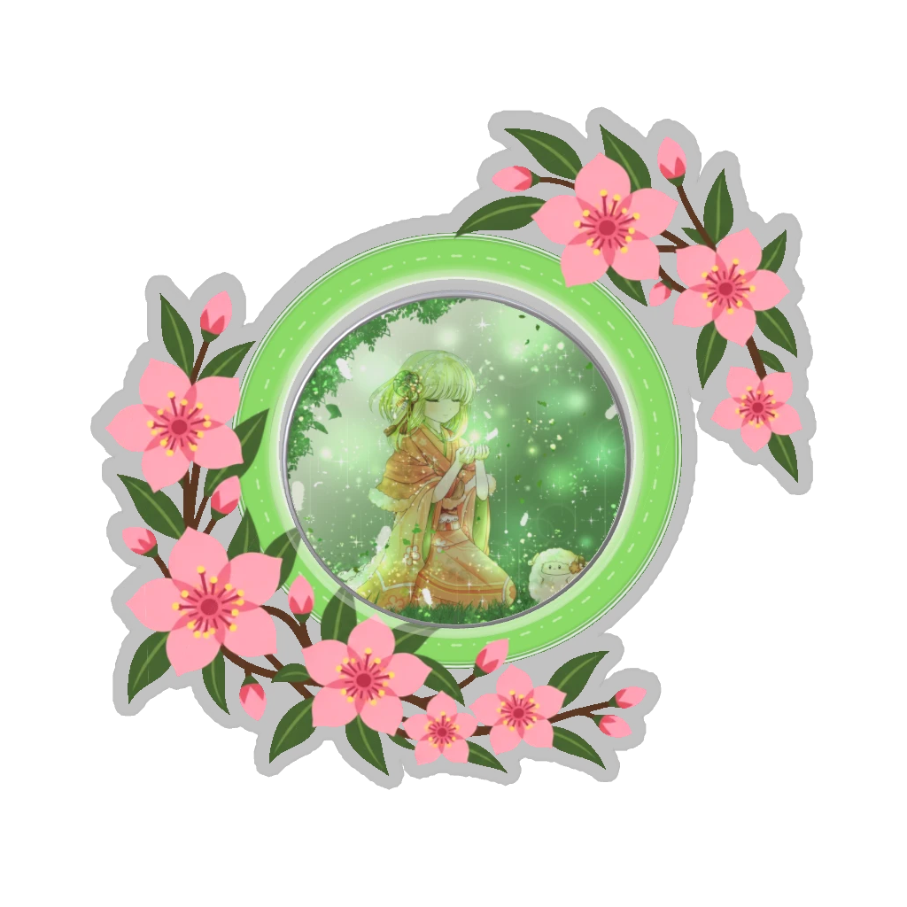 ひつじの缶バッジ推しと季節の花 3月・桃の花