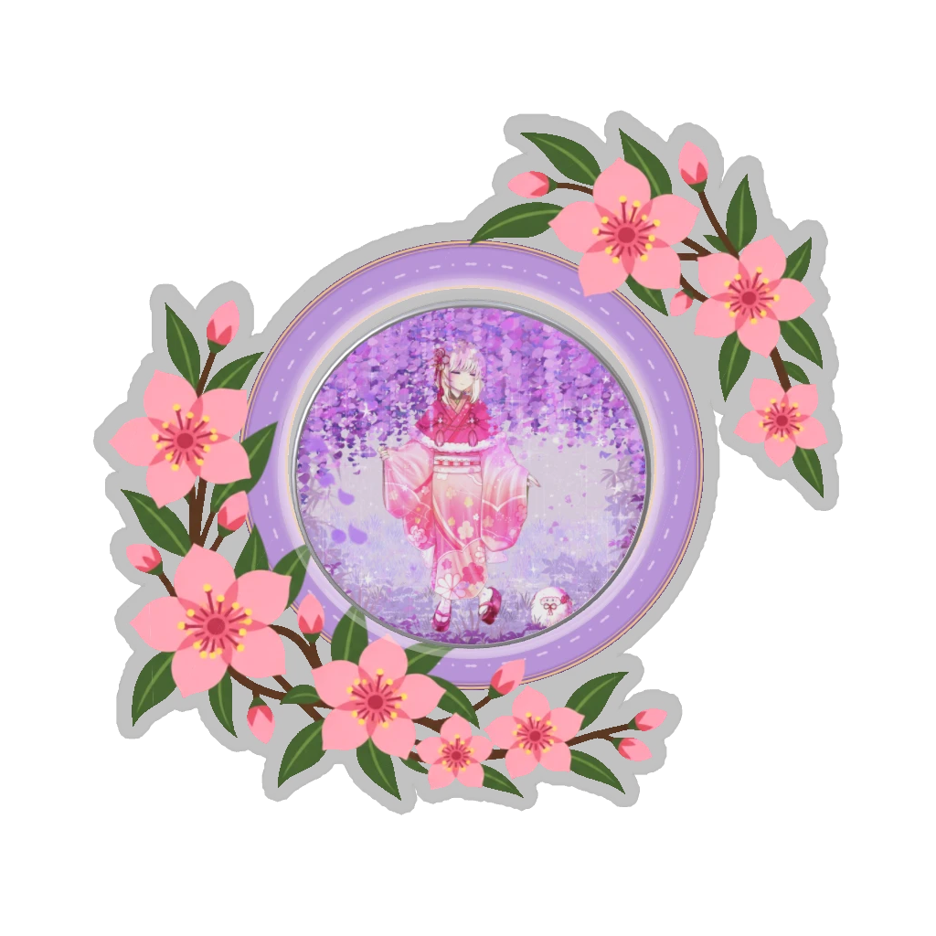 ひつじの缶バッジ推しと季節の花 3月・桃の花