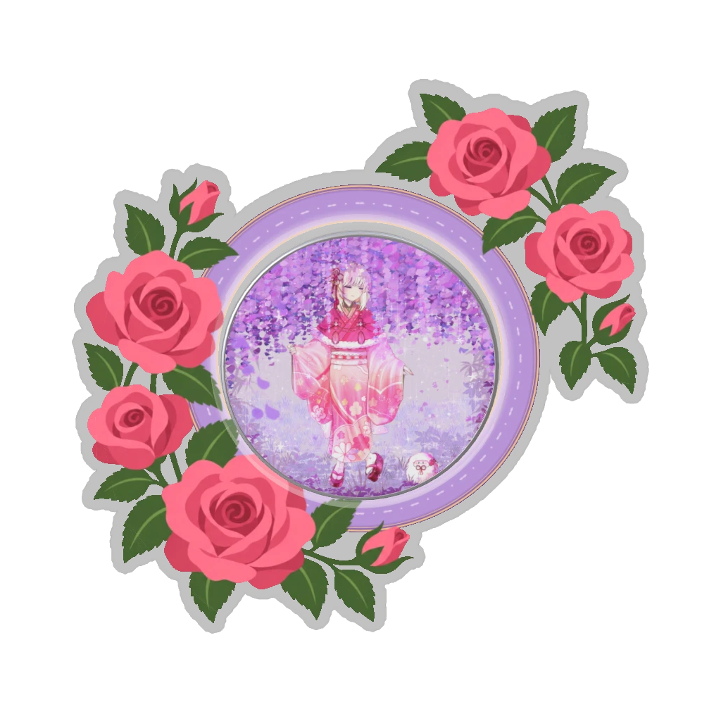 ひつじの缶バッジ推しと季節の花 5月・バラ