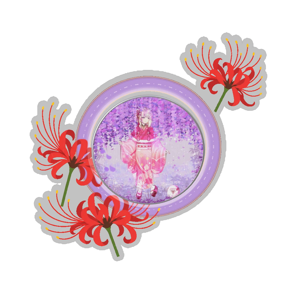 ひつじの缶バッジ推しと季節の花 9月・彼岸花