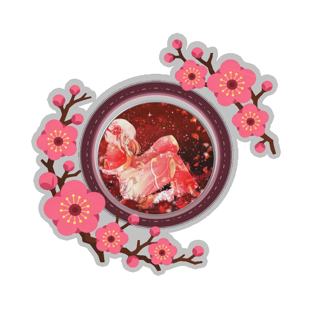 ひつじの缶バッジ推しと季節の花 2月・梅