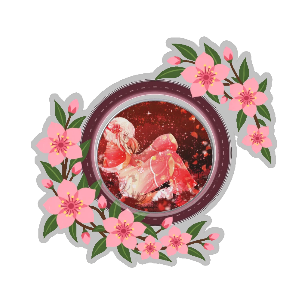 ひつじの缶バッジ推しと季節の花 3月・桃の花