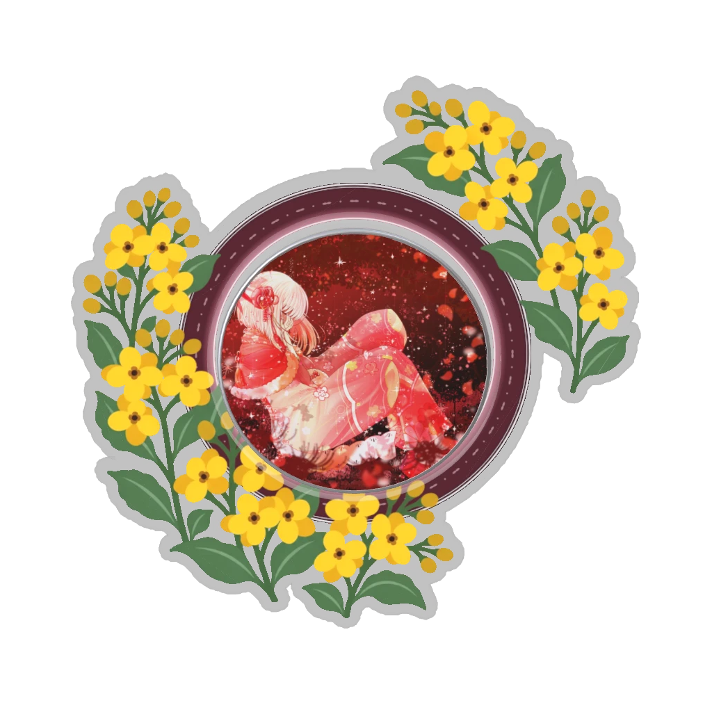 ひつじの缶バッジ推しと季節の花 3月・菜の花