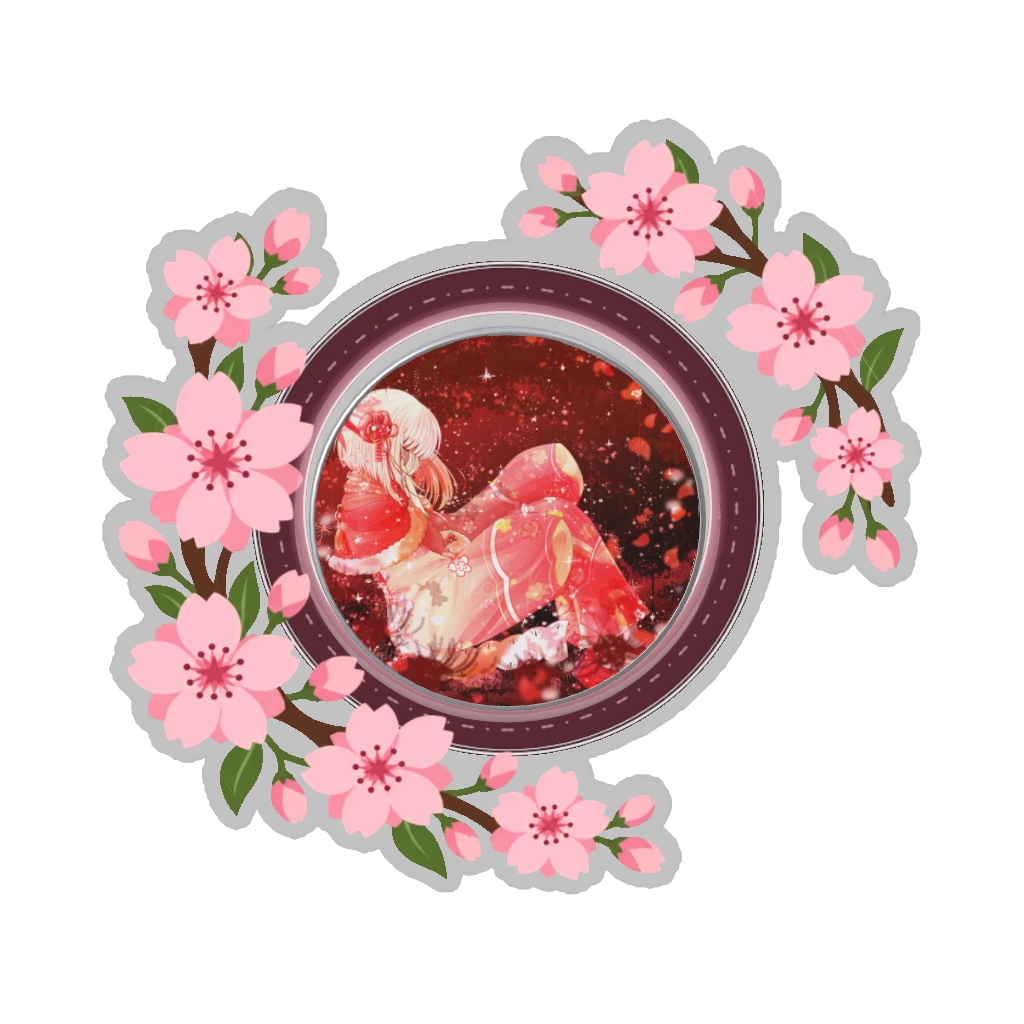 ひつじの缶バッジ推しと季節の花 4月・桜