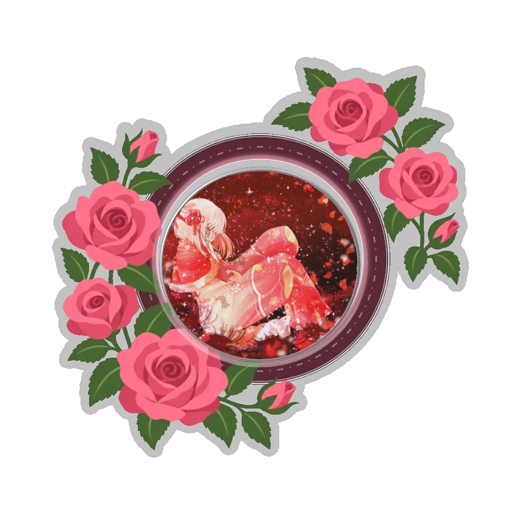 ひつじの缶バッジ推しと季節の花 5月・バラ