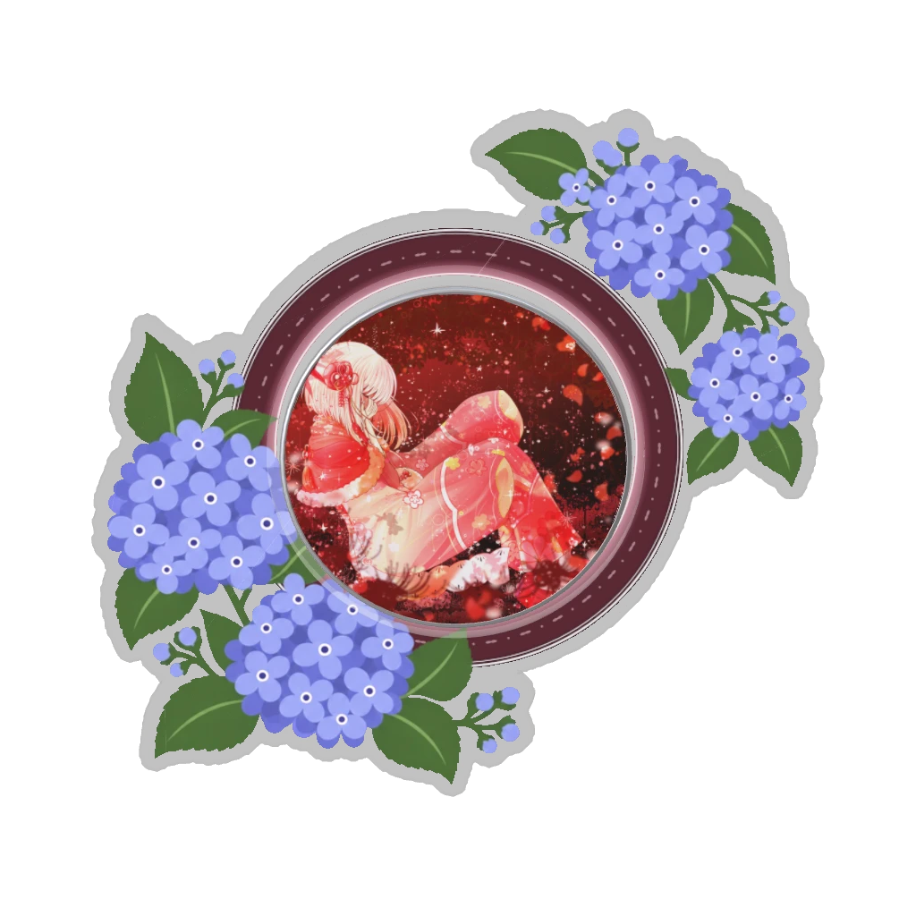 ひつじの缶バッジ推しと季節の花 6月・紫陽花