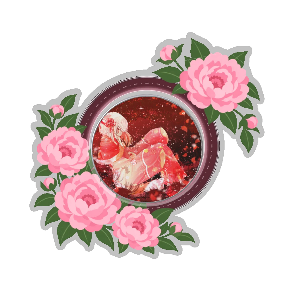 ひつじの缶バッジ推しと季節の花 6月・芍薬