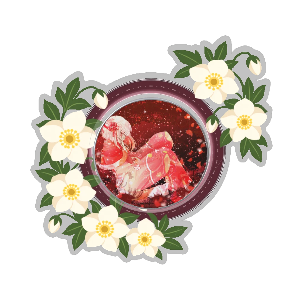 ひつじの缶バッジ推しと季節の花 12月・クリスマスローズ
