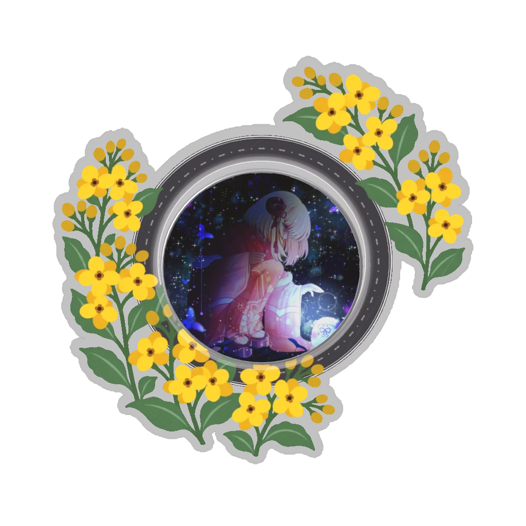 ひつじの缶バッジ推しと季節の花 3月・菜の花