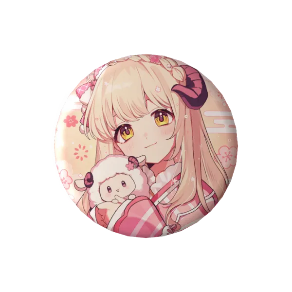 ひつじの缶バッジ