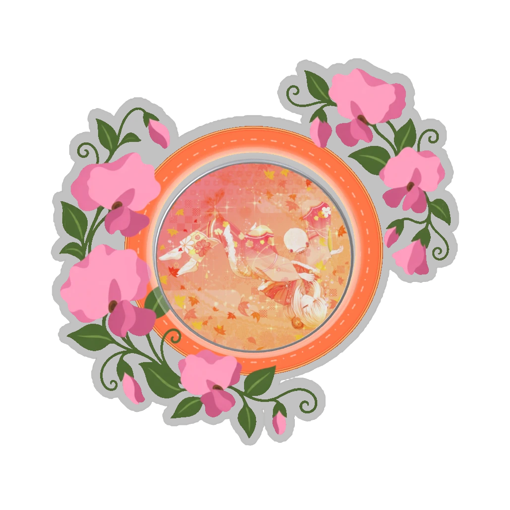 ひつじの缶バッジ推しと季節の花 1月・スイートピー