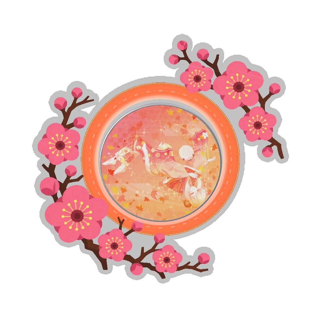 ひつじの缶バッジ推しと季節の花 2月・梅