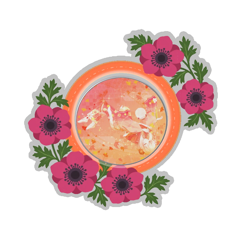 ひつじの缶バッジ推しと季節の花 2月・アネモネ