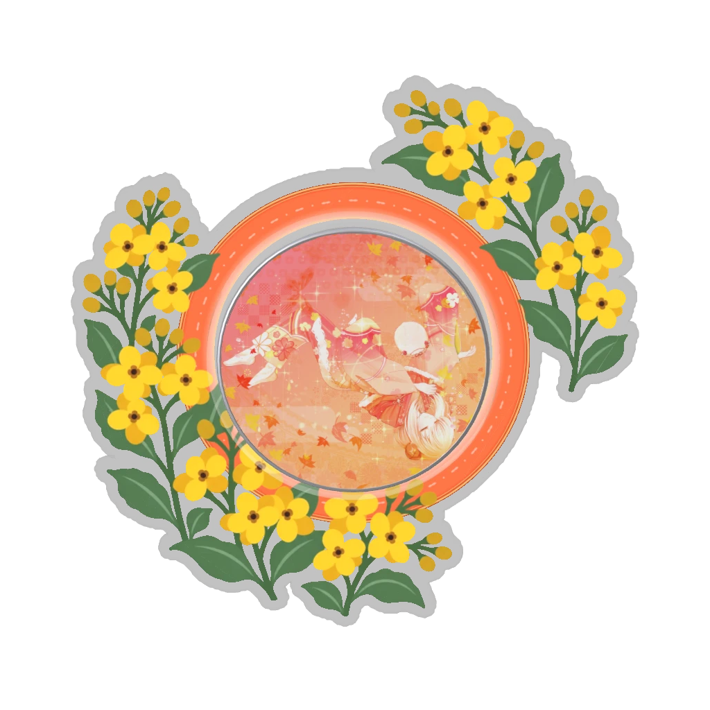 ひつじの缶バッジ推しと季節の花 3月・菜の花