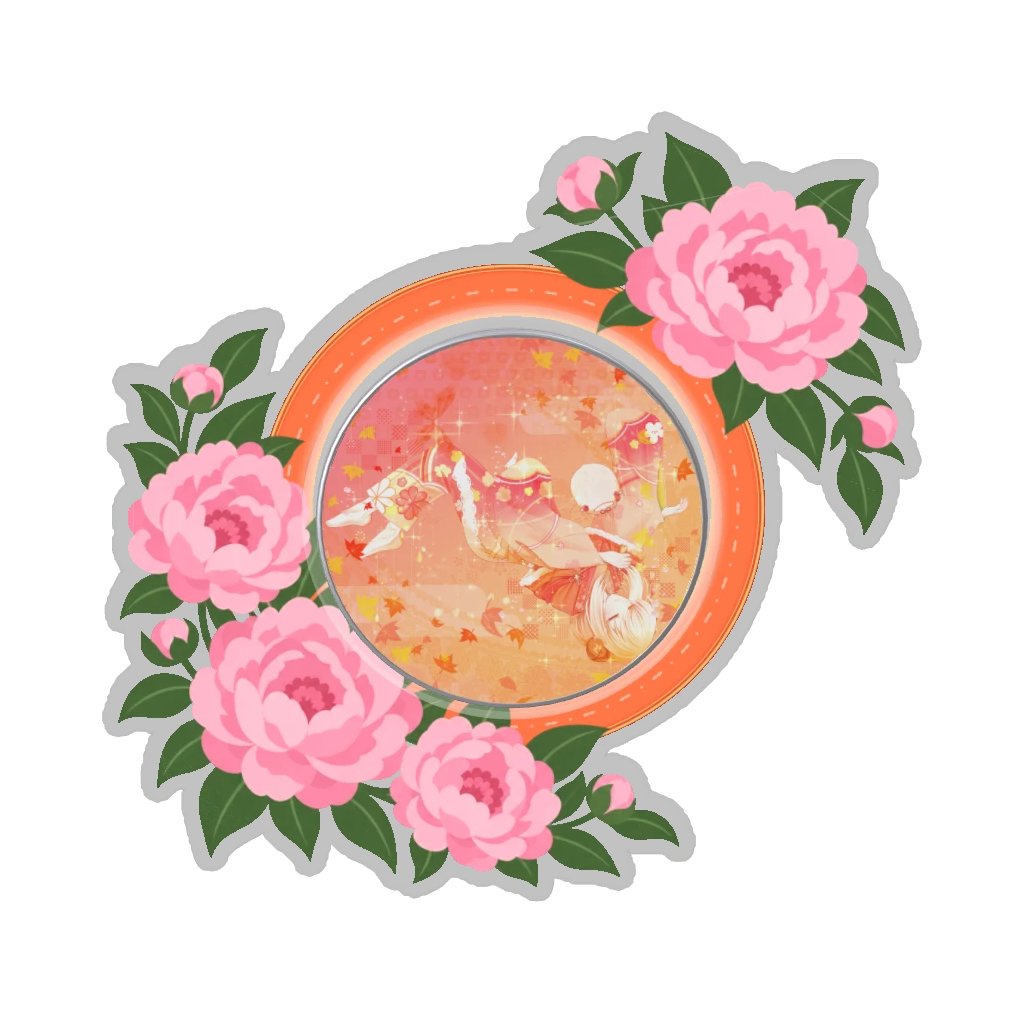 ひつじの缶バッジ推しと季節の花 6月・芍薬