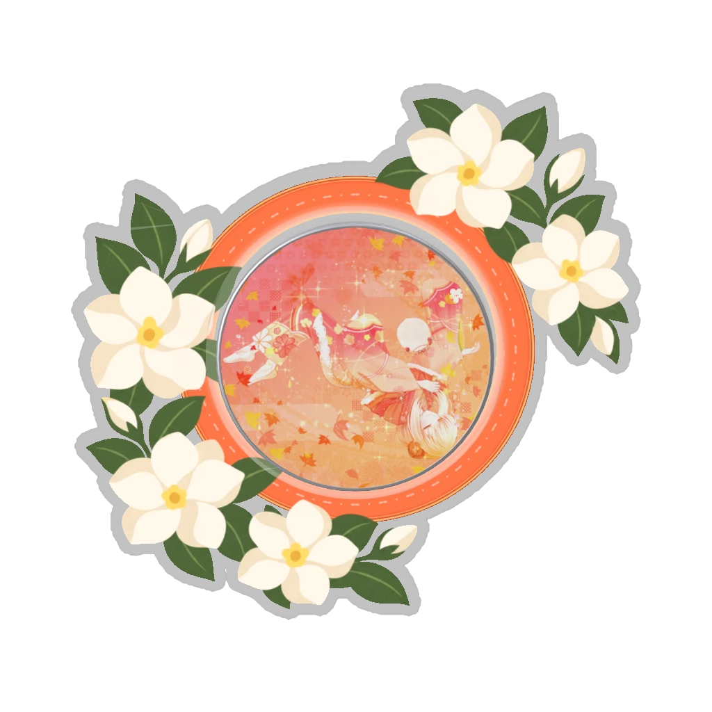 ひつじの缶バッジ推しと季節の花 6月・梔子