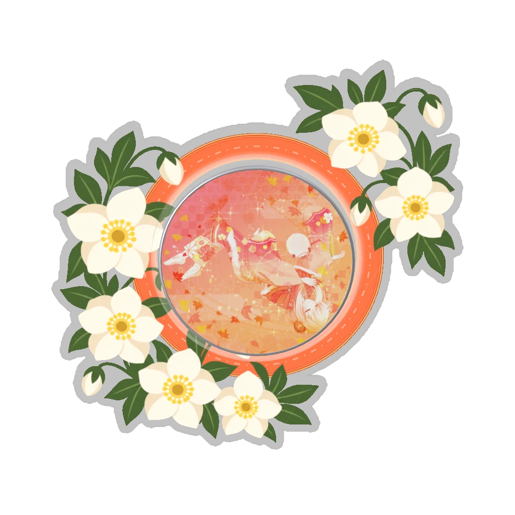 ひつじの缶バッジ推しと季節の花 12月・クリスマスローズ