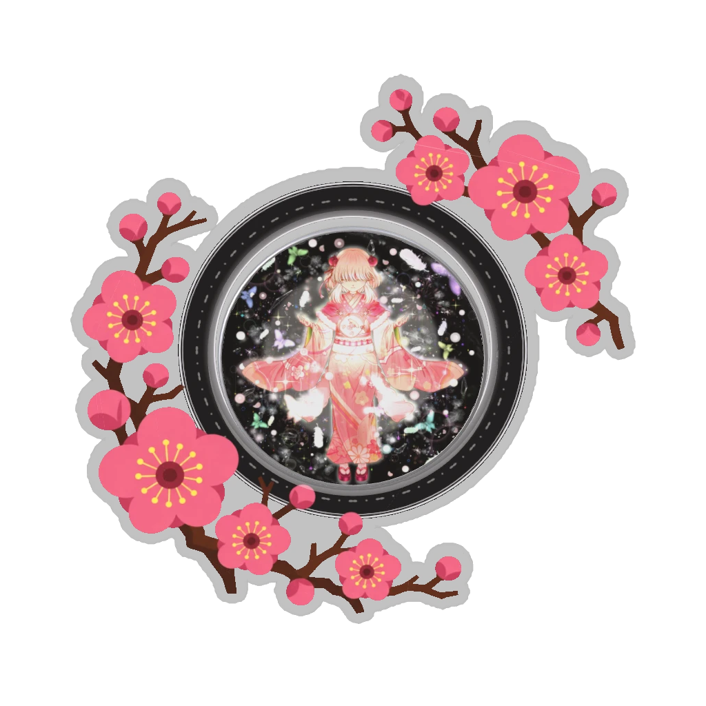 ひつじの缶バッジ推しと季節の花 2月・梅
