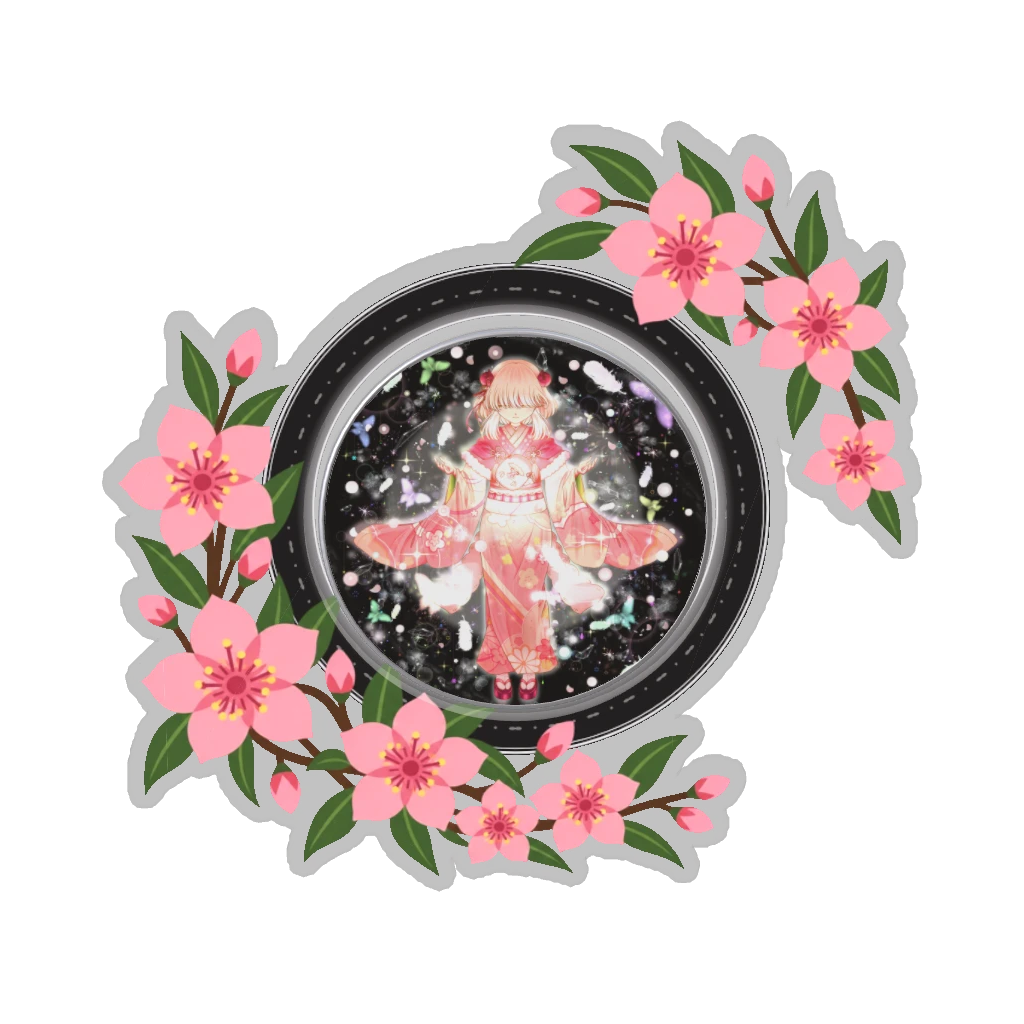ひつじの缶バッジ推しと季節の花 3月・桃の花
