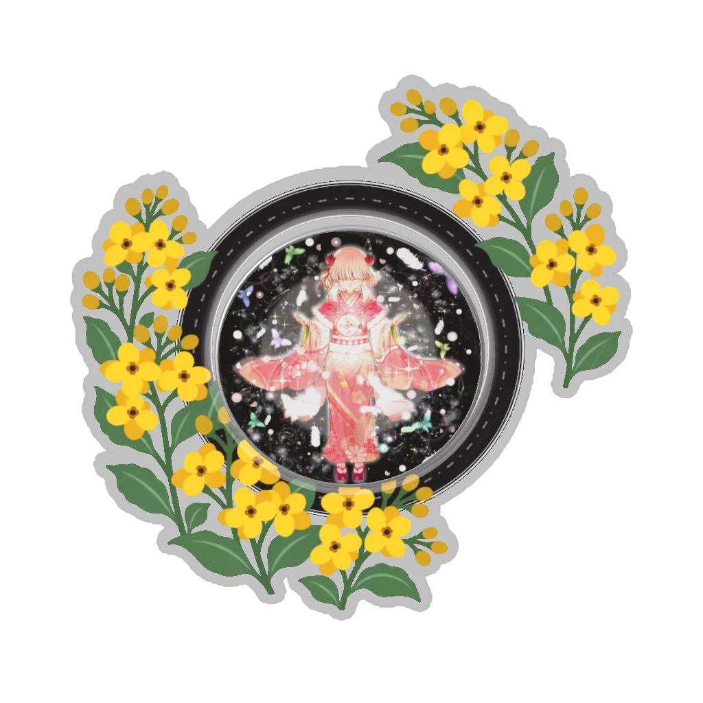 ひつじの缶バッジ推しと季節の花 3月・菜の花